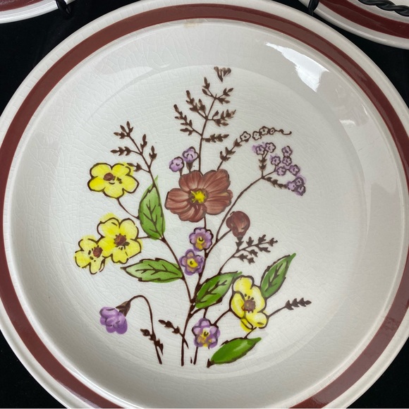 (2) Vintage Lot of 5, Lunastone 1580 Bali Pattern Floral Bread & Butter Plates - Picture 10 of 16